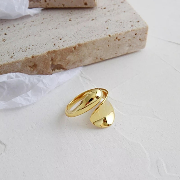 NEW Minimalist S925 Teardrop Adjustable Band Ring - Picture 6 of 11